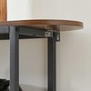 Konsolinis stalas 110x25x86cm., rudos/juodos spalvos