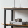 Konsolinis stalas 110x25x86cm., rudos/juodos spalvos