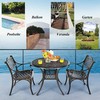 Bonideco Select Sodo stalas su skyle skėčiui 90 cm apvalus balkono stalas iš lietaus aliuminio Orui atsparus lauko stalas sodui 90 x 90 x 72 cm