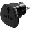 Goobay 94028 World to EU Travel Adapteris, kelionių adapteris (UK, US, IT, CH, į EU), Juoda