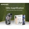 Apexel Skaitmeninis mikroskopinis telefono objektyvas 100x LED