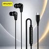 Ausinės dokanałowe AWEI PC-21T USB-C Juoda