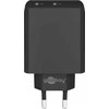 Įkroviklis jungiama į tinklą 2x USB-C 36W PD Goobay Juoda