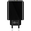 Goobay dvigubas USB greitas įkroviklis USB/QC3.0 (28W) juodas