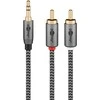 Kabelis audio Jack - 2x RCA Goobay Plus TEXTIL 3m