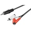 Wentronic Kabelis garso lizdas 3,5 mm - 2x RCA gn/wt Goobay 1,5 m