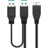USB 3.0 x2 laidas – „micro-B“, skirtas „Goobay“ 0,3 m diskams