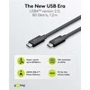 Goobay USB C – USB4 2.0 PD laidas – juodas – 1.2 m