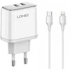 Ldnio Įkroviklis 2x USB-C 35W USB-C Lightning laidas