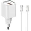 Ldnio 30 W PD QC3.0 USB įkroviklis, USB-C, „Lightning“ laidas