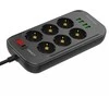 Ilgintuvas su 6 AC lizdais 4x USB LDNIO 2m - juoda