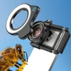 Makro objektyvas 10-20X su LED lempute Apexel ZM100FL26