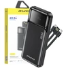 Išorinė baterija Awei PA-91 10000mAh 22,5W PD 2xUSB-C + laidas, juodos spalvos