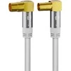 Goobay 135 dB antenos laidas su kampinėmis jungtimis, 3 m, baltas