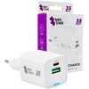 Spacetronik 2in1 USB-C USB PD greitasis įkroviklis 35W 3,6A baltas