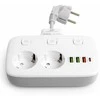 Spacetronik 2x maitinimo juosta, 4xUSB įkroviklis, USB-C PD QC