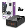 Spacetronik GaN pakrovėjas 65W, LED, PD QC3.0, USB - 4 prievadai