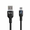 Spacetronik USB2.0 A-C LED kabelis 60W silikoninis, juodas, 1m