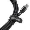 Spacetronik USB2.0 A-C LED kabelis 60W silikoninis, juodas, 2m