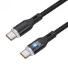 Spacetronik USB2.0 C tipo LED kabelis 60W silikoninis, juodas, 1,5 m