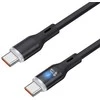 Spacetronik USB2.0 C tipo kabelis LED PD100W silikoninis, juodas, 0,5 m