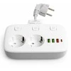 Spacetronik 2x maitinimo juosta, 4xUSB įkroviklis, USB-C PD QC
