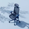 Ergonominė tinklinė biuro kėdė Spacetronik SPC-CLOUD-02, tamsiai mėlyna, 3D porankiai