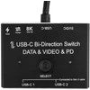 Spacetronik USB-C jungiklis arba skirstytuvas 2x1 1x2 SPC-BID01