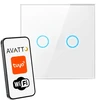 Stiklinis „Wi-Fi“ šviesos jungiklis Avatto TS02-EU-W2