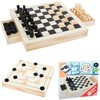 Small Foot Stalo žaidimų rinkinys 3 IN 1 (Draughts, Nine Men´s Morris, Šachmatai)