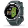 Kepurė „Garmin Approach S44“ laikrodis, sidabrinis aliuminio apvadas su sutemų silikono juostele