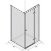 Dušo kabina AQUALUX Hinged DW 90x90, dešininė