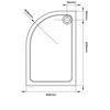 Dušo kabinos padas AQUALUX Offset Quadrant LH, 120x90x3,5
