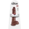 Pipedream King Cock 10 colių dydžio kamuoliukai rudi