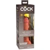 Pipedream KING COCK ELITE 15 cm dvigubo tankio silikoninis penis, rusvas