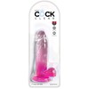 King Cock Rožinė KingCockClear 7 su rožiniais kamuoliukais