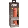 Pipedream KING COCK ELITE 8 colių dvigubo tankio vibruojantis silikoninis penis, šviesiai rudos spalvos