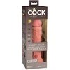Pipedream KING COCK ELITE 20 CM DVIGUBO TANKUMO VIBRUOJANTIS SILIKONINIS DILDO ŠVIESUS