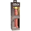 Pipedream KING COCK ELITE 9 COLO Dvigubo tankio vibruojantis silikono falas su nuotoliniu pulteliu ir šviesa
