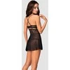 Obsessive - 838-BAB-1 Babydoll & Thong Juodas S/M