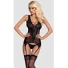 Gorset stringi juoda sex komplet obsessive s/m