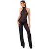 Noir Handmade L Sparkling Cold Shoulder Juodas Jumpsuit Stand Collar