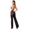Noir Handmade L Sparkling Cold Shoulder Juodas Jumpsuit Stand Collar