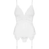 Obsessive - 810-COR-2 korsetas ir stringai baltas S/M