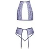 seksualus 3 dalių komplektas Suspender Set S/M