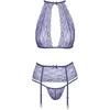seksualus 3 dalių komplektas Suspender Set S/M