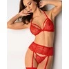 Obsessive - 838-SEG-3 Set 3 pcs Raudona S/M 3 dalių apatinių komplektas