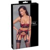 Cottelli Bondage Shelf Bra Set juodas/red L