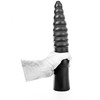 All Black All Juodas Model 060 - Elongated Ribbed Intimate Device 33 cm Juodas