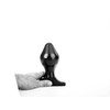 All Black All Juodas Anal Plug Model 6 - 16 cm, Smooth Grooved Surface, Juodas